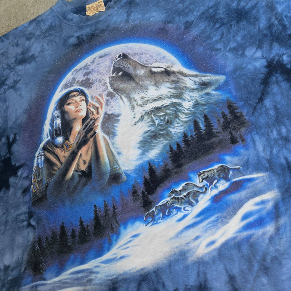99 The Mountain Wolf Howling at Moon Shirt XXL - Picture 2 of 5